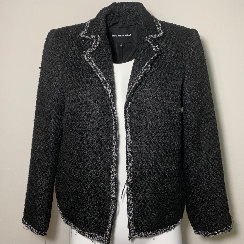 Who What Wear Black Tweed Blazer
